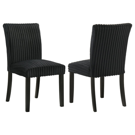  Coaster Furniture Dermott 106512BLK Set of 2 Upholstered Parson Dining Side Chair - Black IMAGE 1