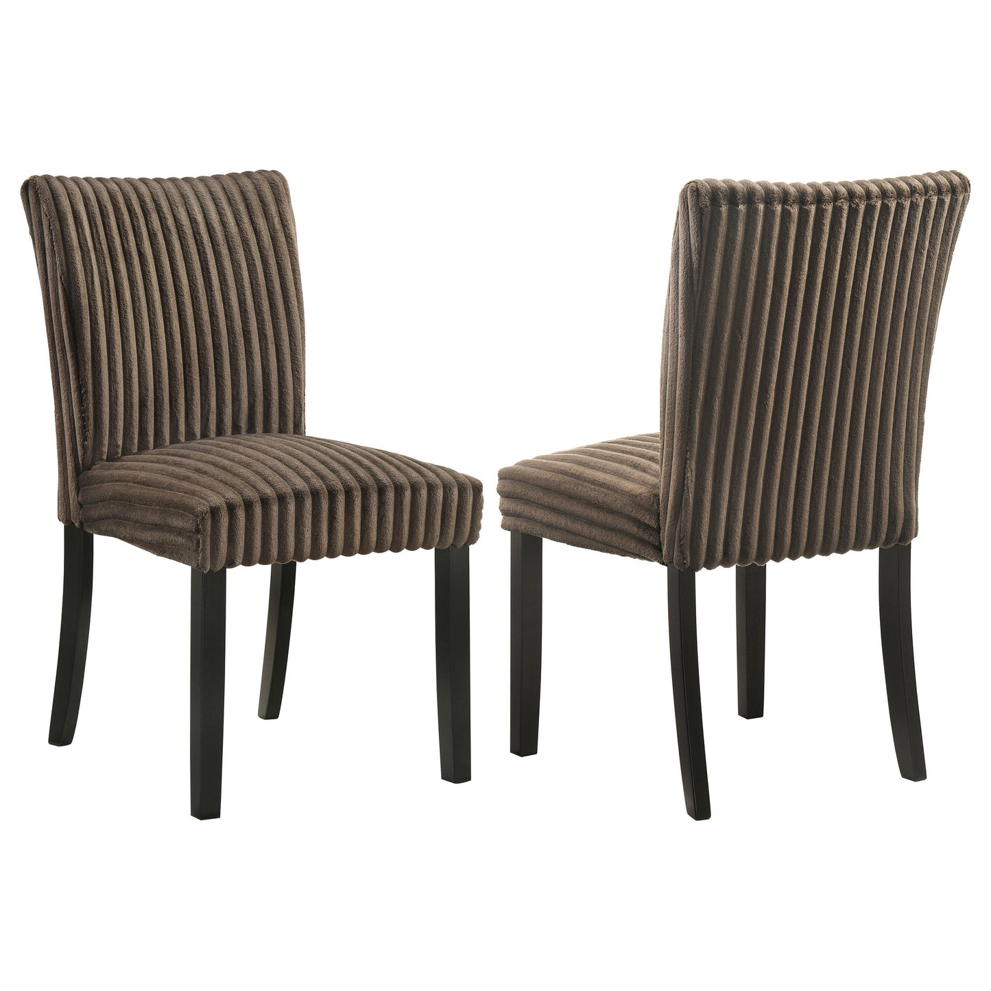  Coaster Furniture Dermott 106512CH Set of 2 Upholstered Parson Dining Side Chair - Chocolate IMAGE 1