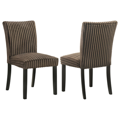  Coaster Furniture Dermott 106512CH Set of 2 Upholstered Parson Dining Side Chair - Chocolate IMAGE 1