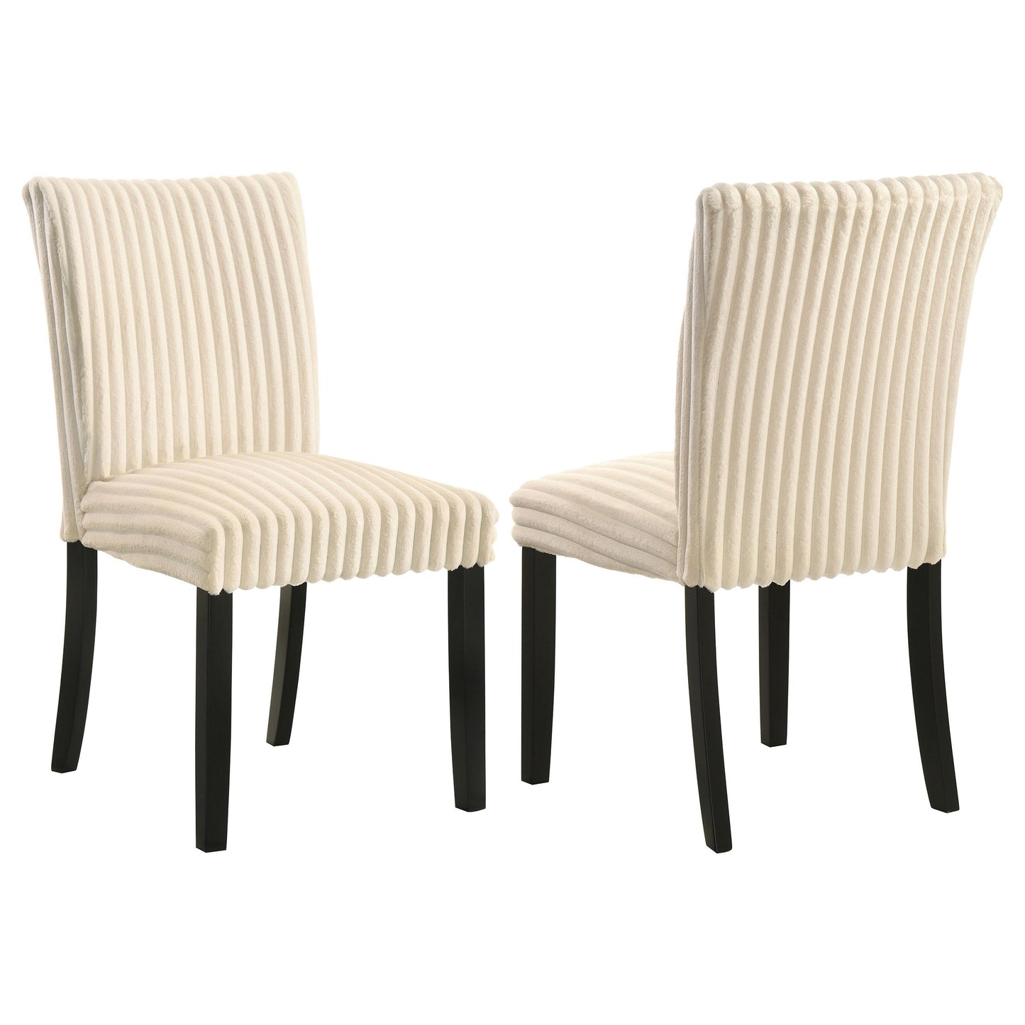  Coaster Furniture Dermott 106512CRM Set of 2 Upholstered Parson Dining Side Chair - Cream IMAGE 3