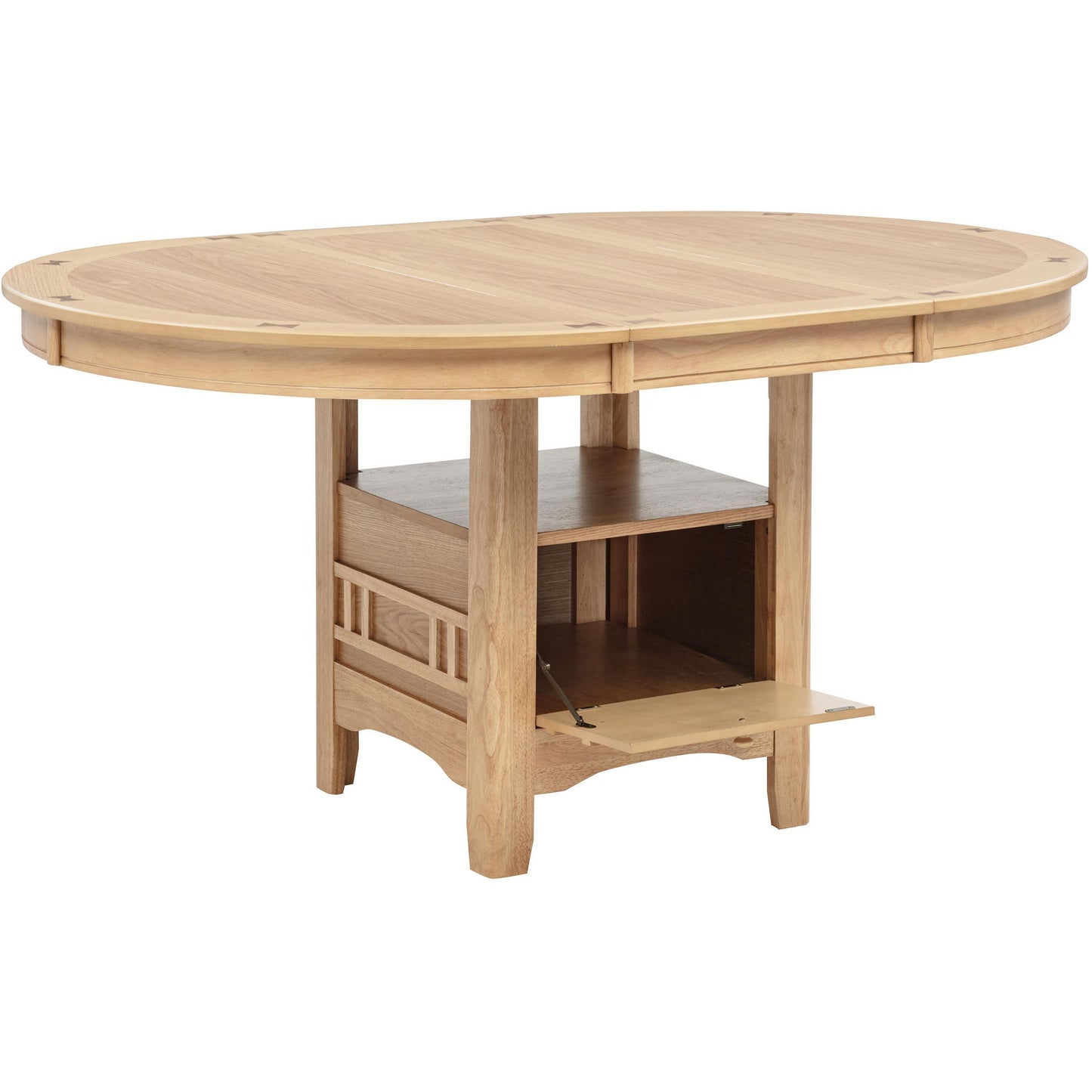  Coaster Furniture Lavon 106620 Oval 60-inch Wood Extension Leaf Dining Table - Light Oak IMAGE 1