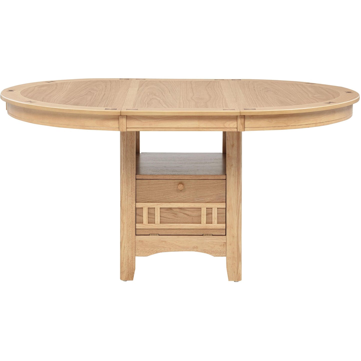  Coaster Furniture Lavon 106620 Oval 60-inch Wood Extension Leaf Dining Table - Light Oak IMAGE 5