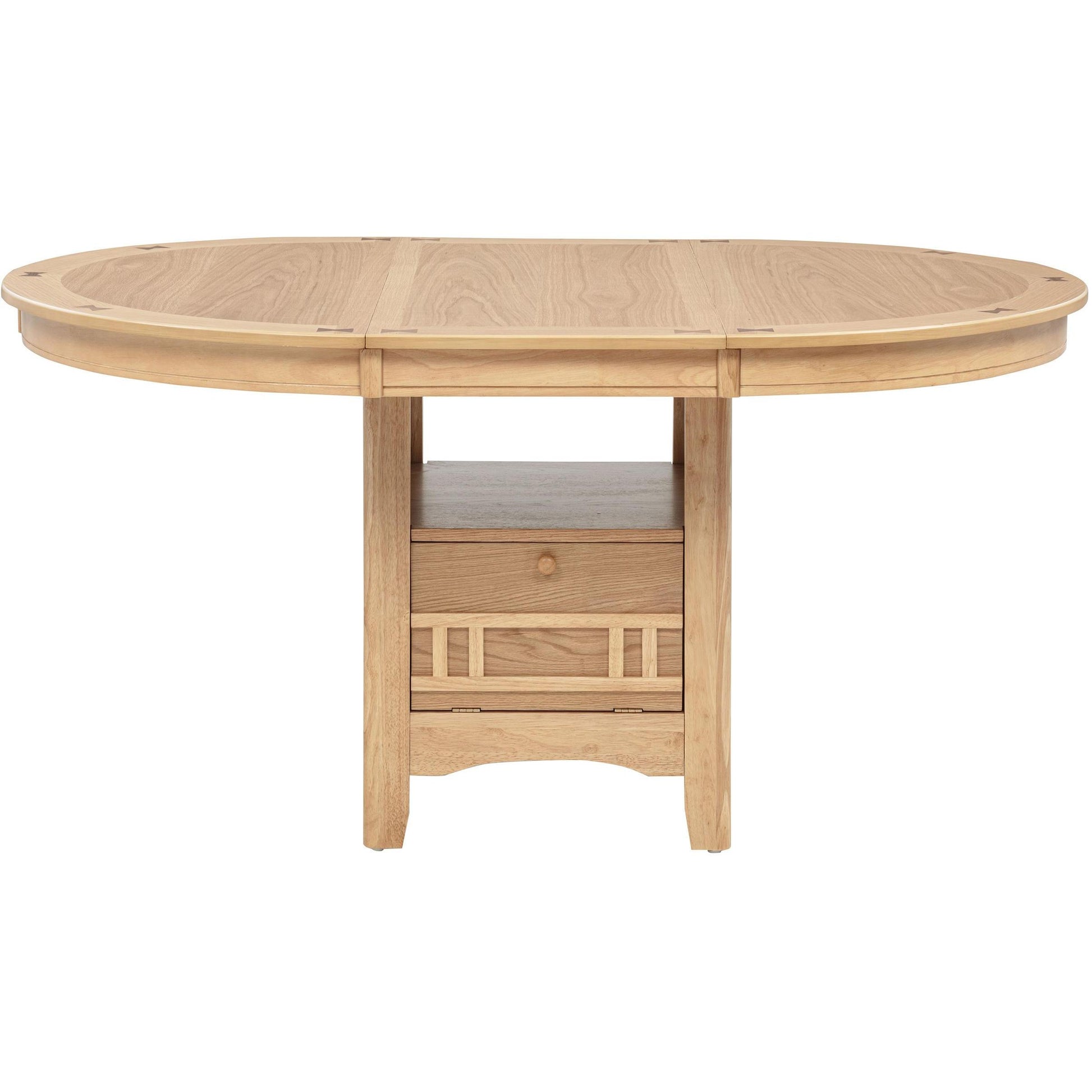  Coaster Furniture Lavon 106620 Oval 60-inch Wood Extension Leaf Dining Table - Light Oak IMAGE 5