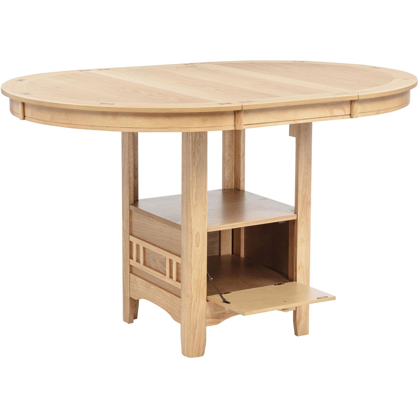  Coaster Furniture Lavon 106628 Oval 60-inch Counter Height Extension Dining Table - Light Oak IMAGE 1