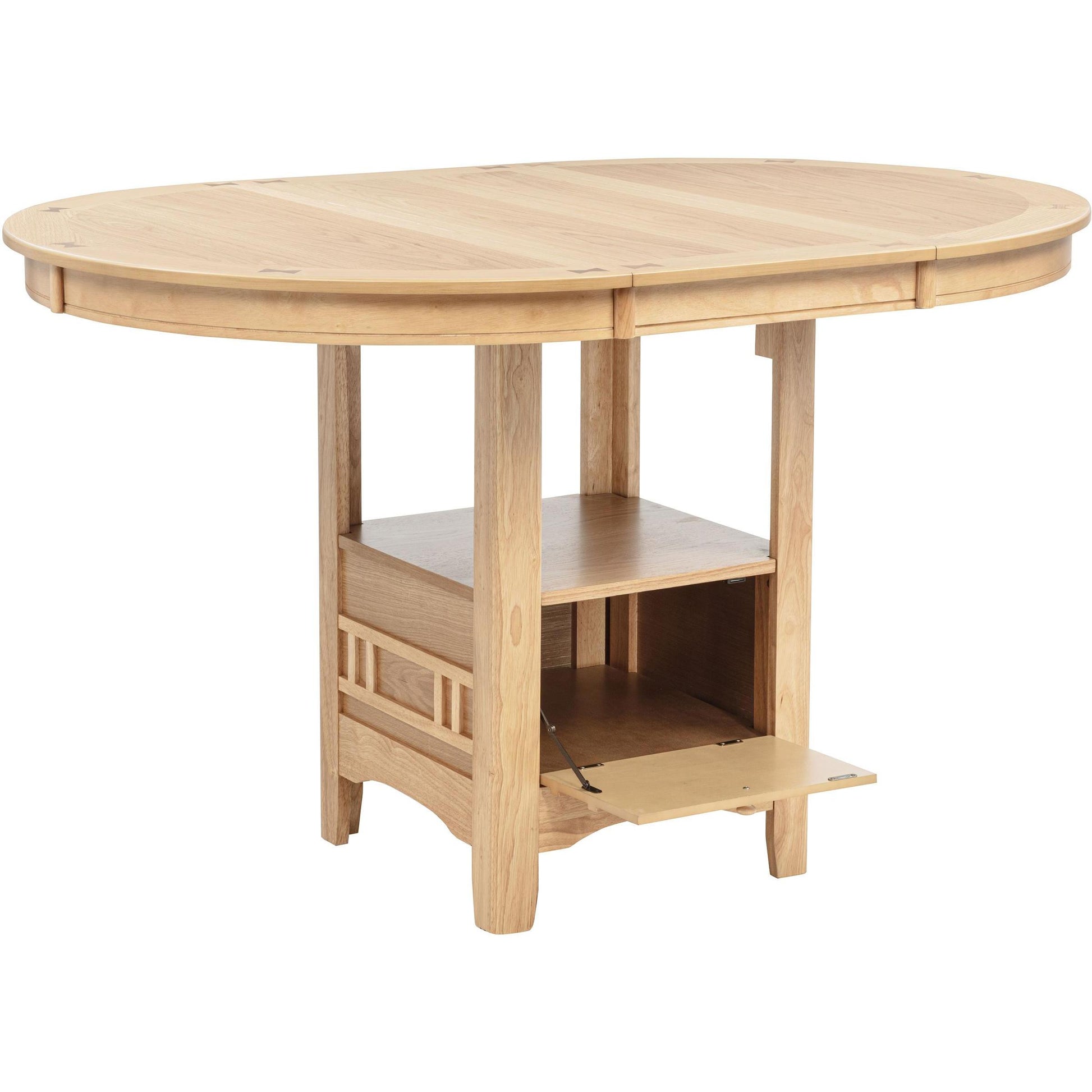  Coaster Furniture Lavon 106628 Oval 60-inch Counter Height Extension Dining Table - Light Oak IMAGE 1