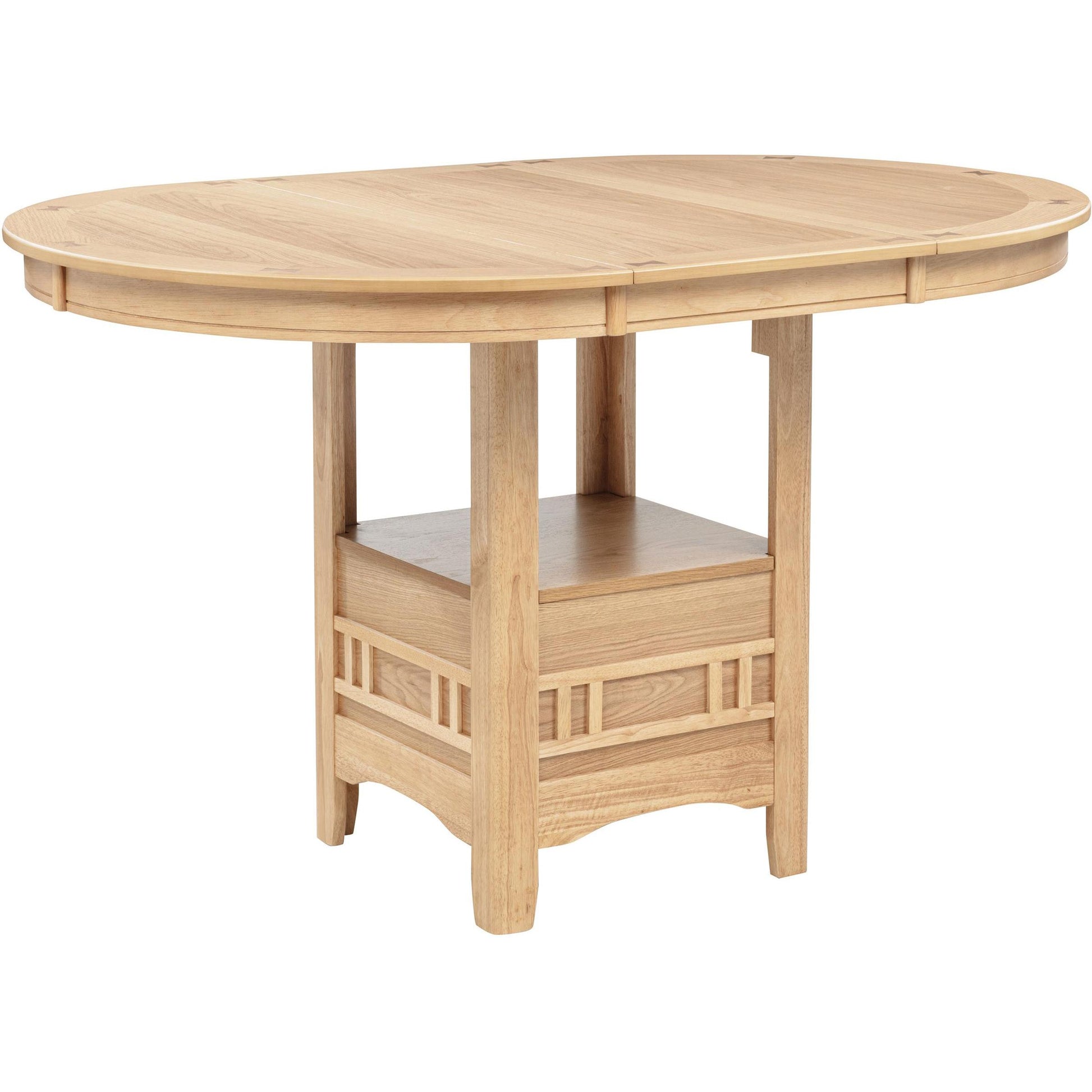  Coaster Furniture Lavon 106628 Oval 60-inch Counter Height Extension Dining Table - Light Oak IMAGE 3