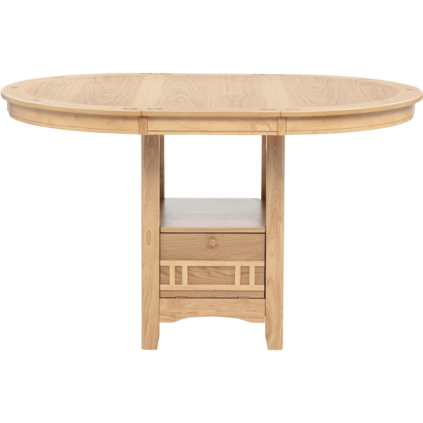  Coaster Furniture Lavon 106628 Oval 60-inch Counter Height Extension Dining Table - Light Oak IMAGE 5