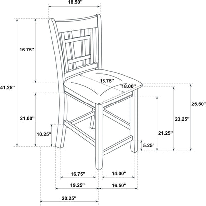  Coaster Furniture Lavon 106629 Set of 2 Wood Counter Height Dining Chair - Linen/Light Oak IMAGE 14