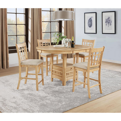  Coaster Furniture Lavon 106629 Set of 2 Wood Counter Height Dining Chair - Linen/Light Oak IMAGE 15