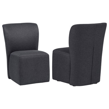  Coaster Furniture Jaelynn 107052CHAR Set of 2 Upholstered Parsons Dining Side Chair - Charcoal IMAGE 1