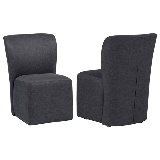  Coaster Furniture Jaelynn 107052CHAR Set of 2 Upholstered Parsons Dining Side Chair - Charcoal IMAGE 1