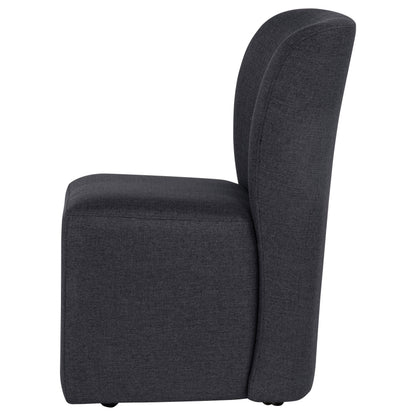  Coaster Furniture Jaelynn 107052CHAR Set of 2 Upholstered Parsons Dining Side Chair - Charcoal IMAGE 3