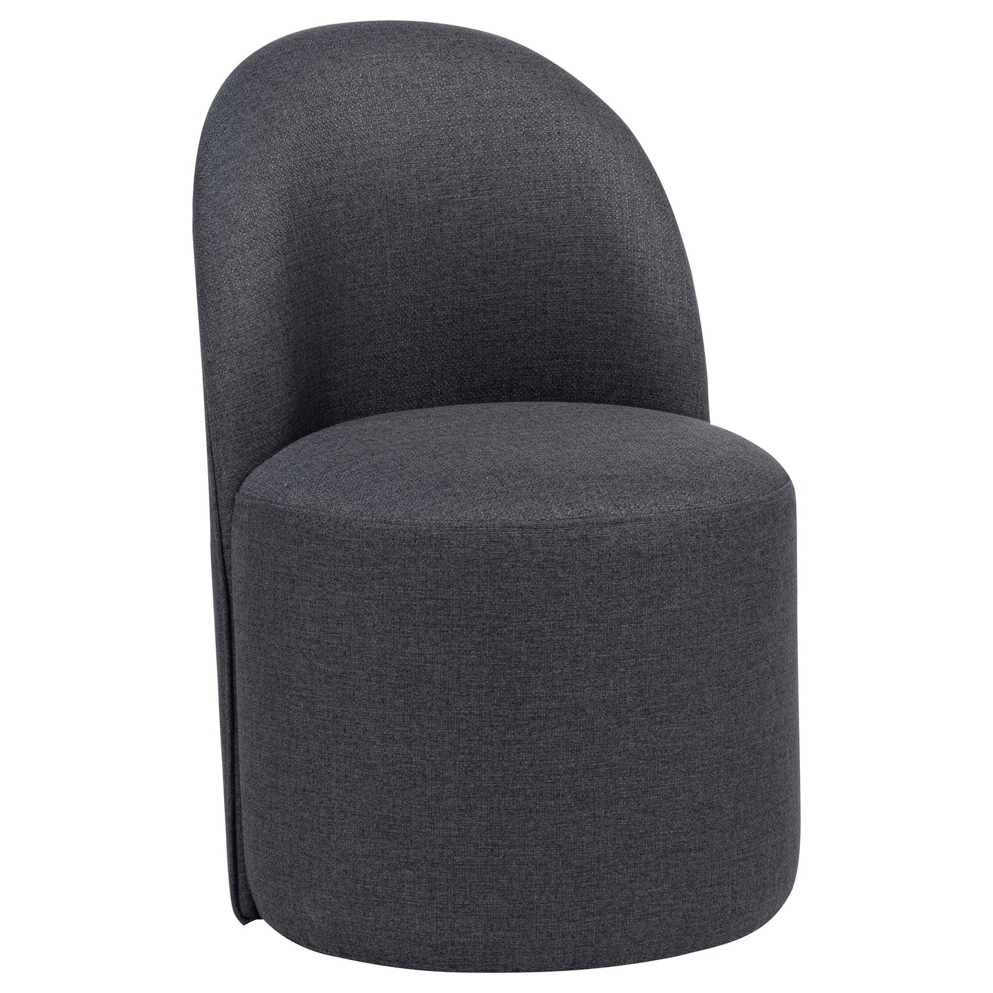  Coaster Furniture Aubrey 107062CHAR Set of 2 Upholstered Barrel Dining Side Chair - Charcoal IMAGE 1