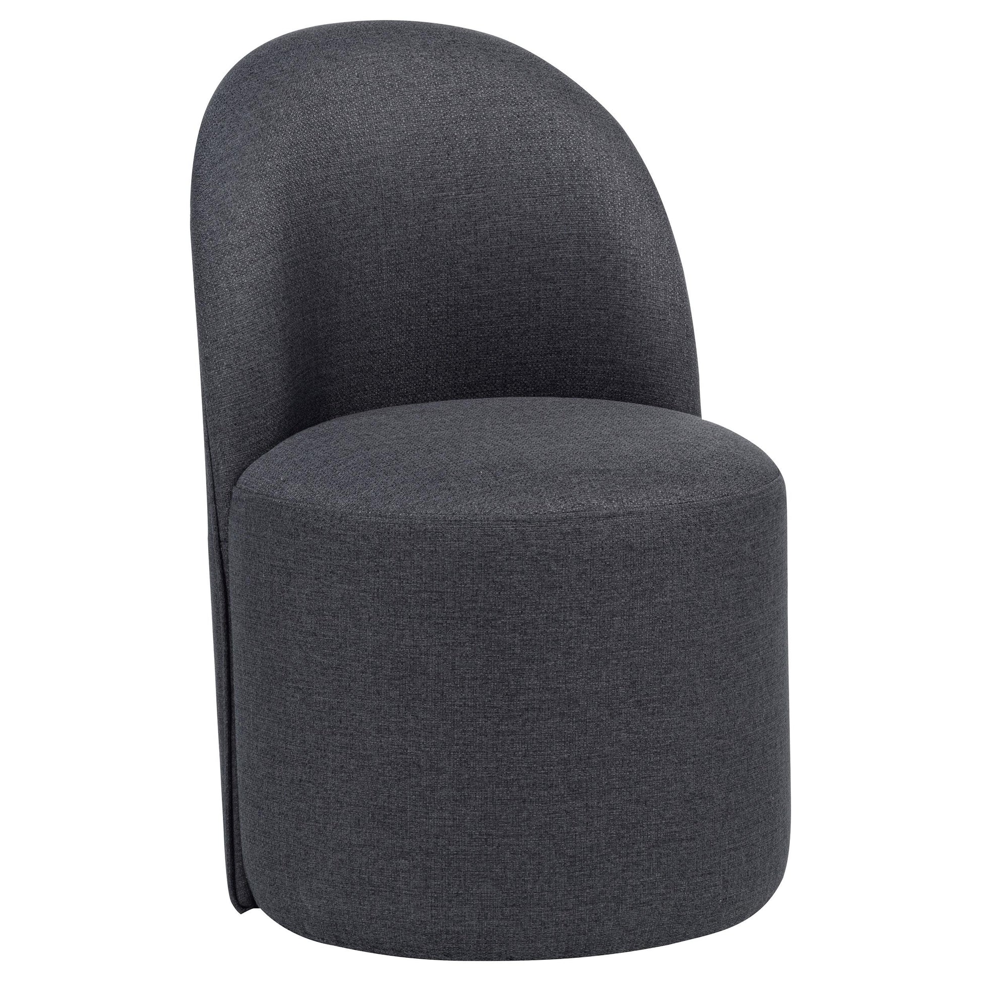  Coaster Furniture Aubrey 107062CHAR Set of 2 Upholstered Barrel Dining Side Chair - Charcoal IMAGE 1
