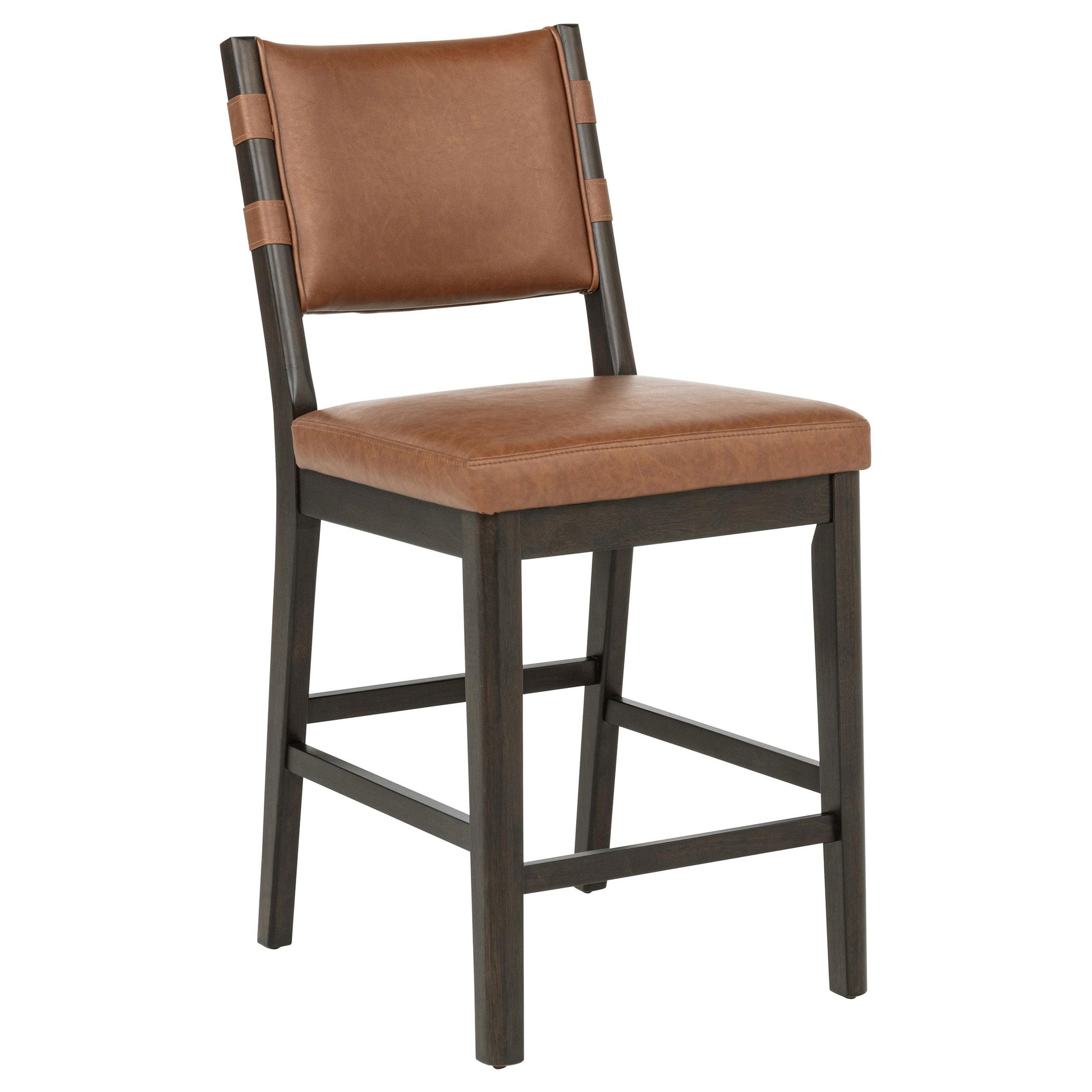  Coaster Furniture Tegan 107079 Set of 2 Faux Leather Upholstered Counter Height Chair - Cognac IMAGE 4
