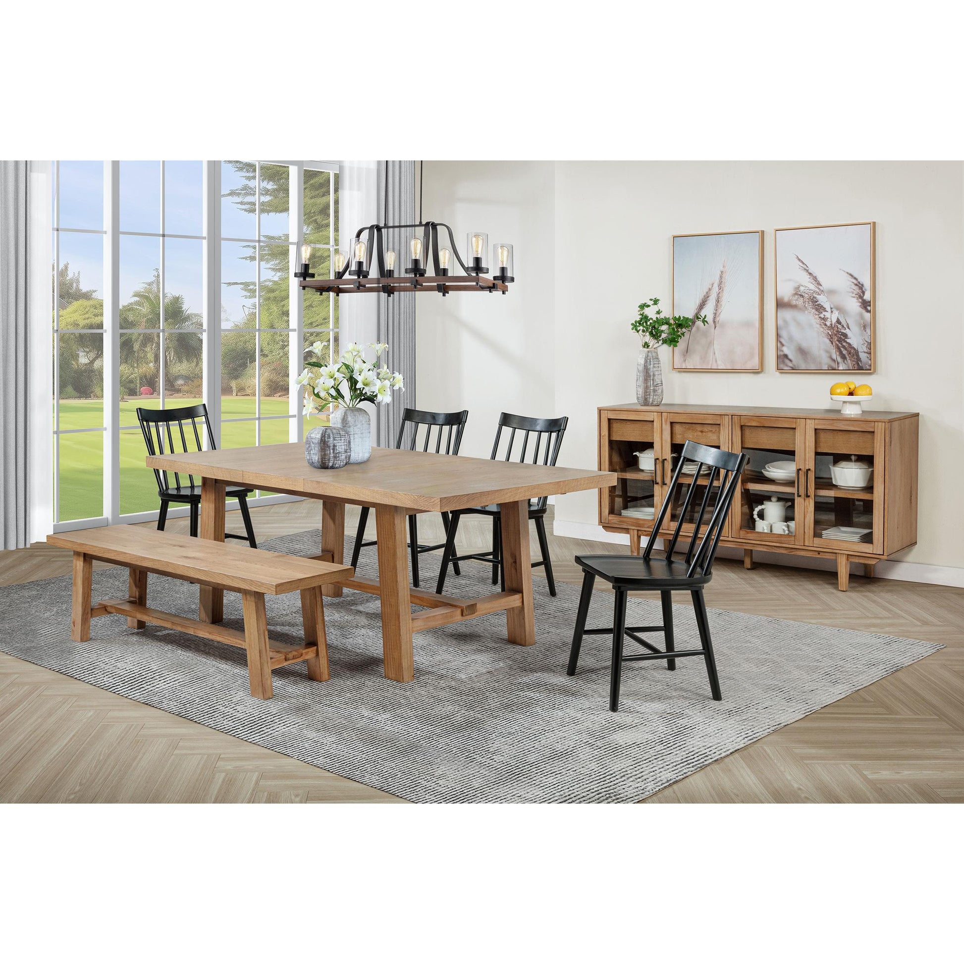  Coaster Furniture Middleton 108540 76-inch Extension Leaf Dining Table - Natural Brown IMAGE 14