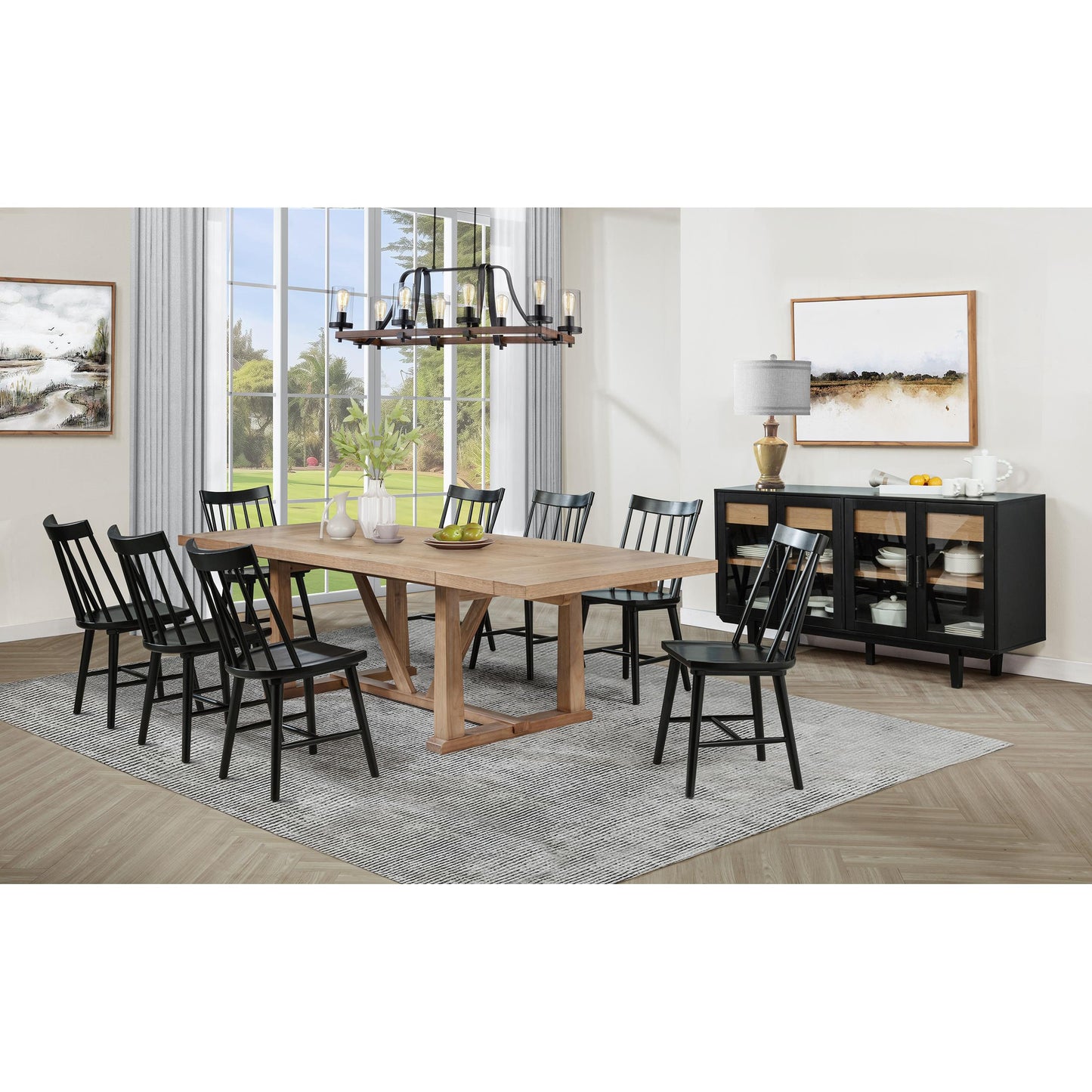  Coaster Furniture Middleton 108541 106-inch Extension Leaf Dining Table - Natural Brown IMAGE 3