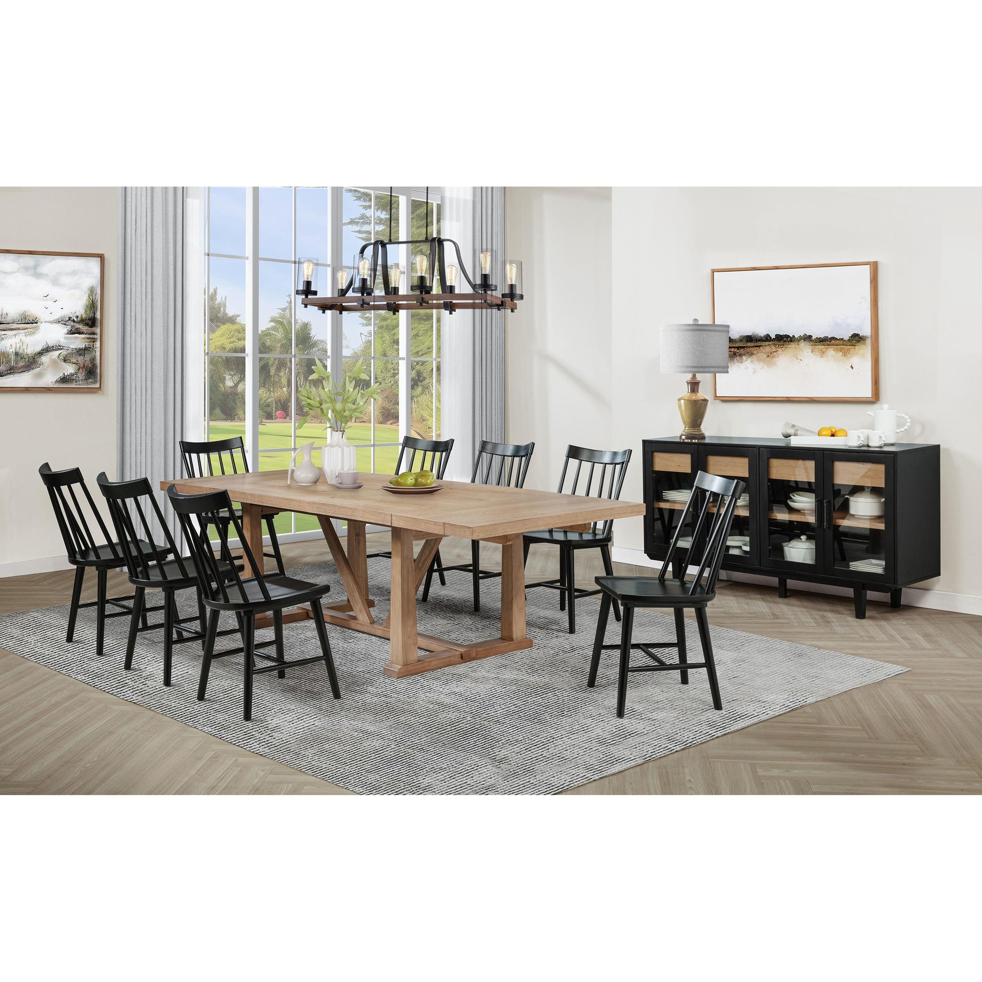  Coaster Furniture Middleton 108541 106-inch Extension Leaf Dining Table - Natural Brown IMAGE 3