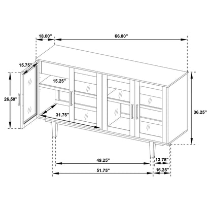  Coaster Furniture Middleton 108545NAT 4-door Sideboard Server with Dual Drawers - Natural IMAGE 17