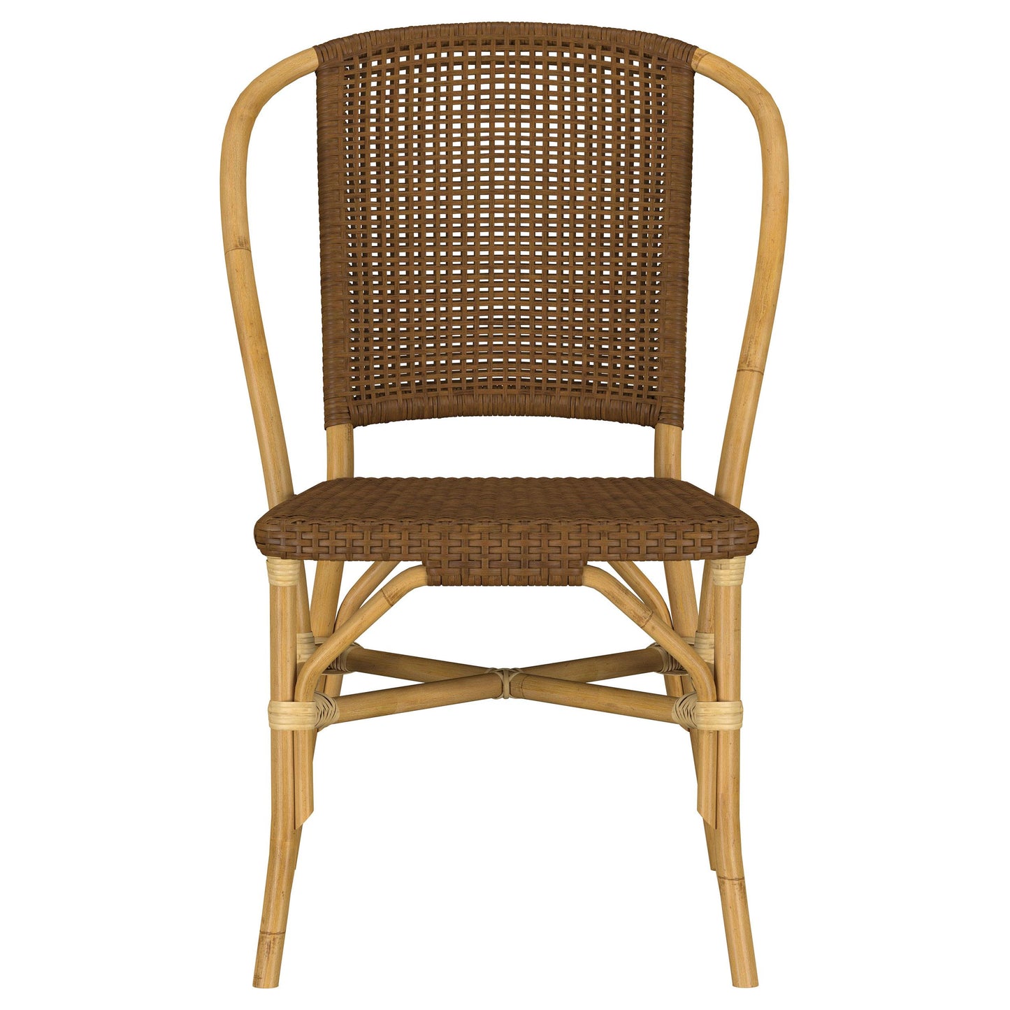  Coaster Furniture Lexley 109122 Set of 2 Woven Rattan Dining Side Chair - Brown IMAGE 1