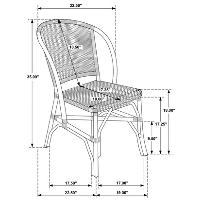  Coaster Furniture Lexley 109122 Set of 2 Woven Rattan Dining Side Chair - Brown IMAGE 10