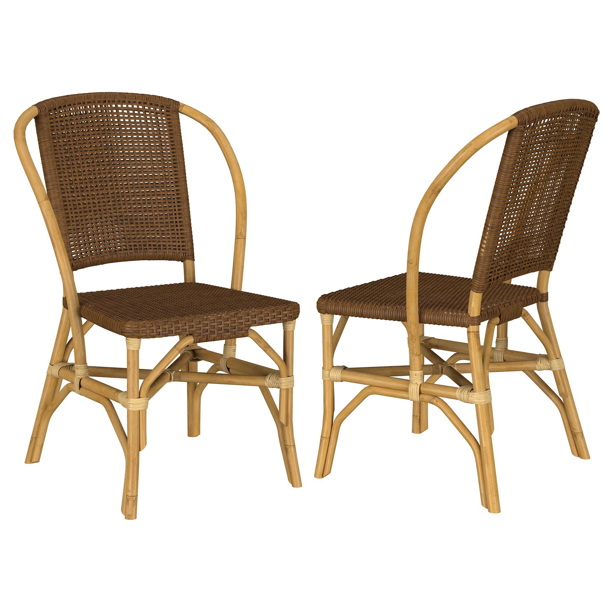  Coaster Furniture Lexley 109122 Set of 2 Woven Rattan Dining Side Chair - Brown IMAGE 3