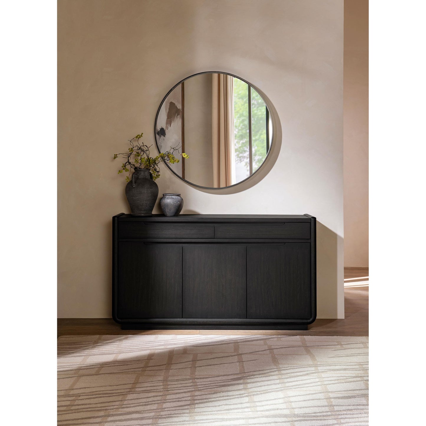  Coaster Furniture Leandro 115395 2-drawer Dining Sideboard Server - Burnished Black IMAGE 3