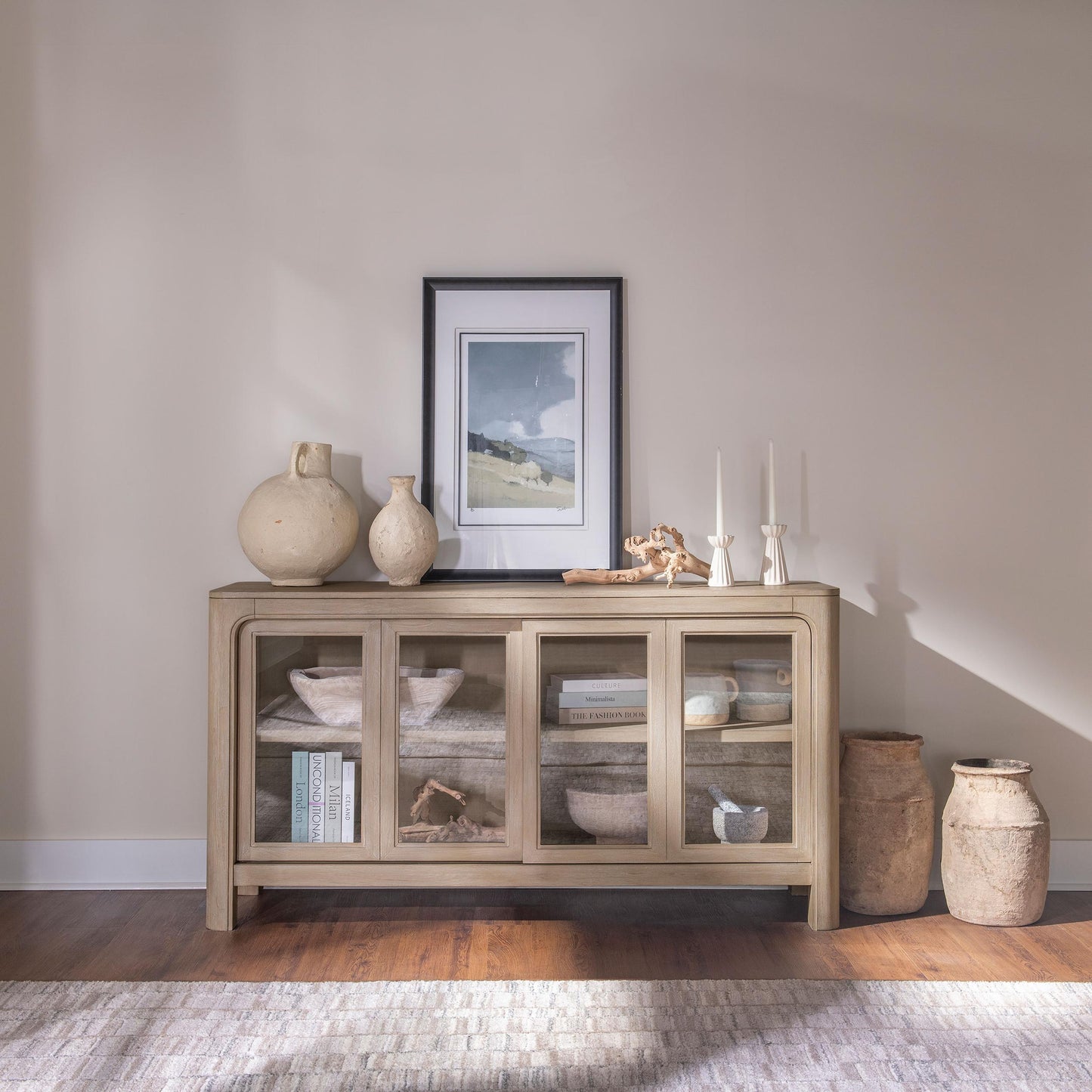  Coaster Furniture Solano 115505 Sliding Door Dining Sideboard Server - Weathered Mango IMAGE 3