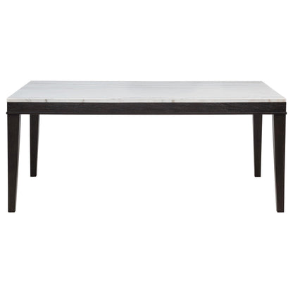  Coaster Furniture Averill 121291 72-inch Rectangular White Marble Top Dining Table - Coffee Bean IMAGE 6