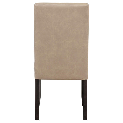  Coaster Furniture Averill 121292TAN Set of 2 Faux Leather Upholstered Dining Side Chair - Tan IMAGE 6