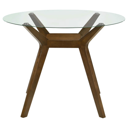  Coaster Furniture Paxton 122178BG Round 48-inch Glass Top Counter Height Dining Table - Brown IMAGE 1