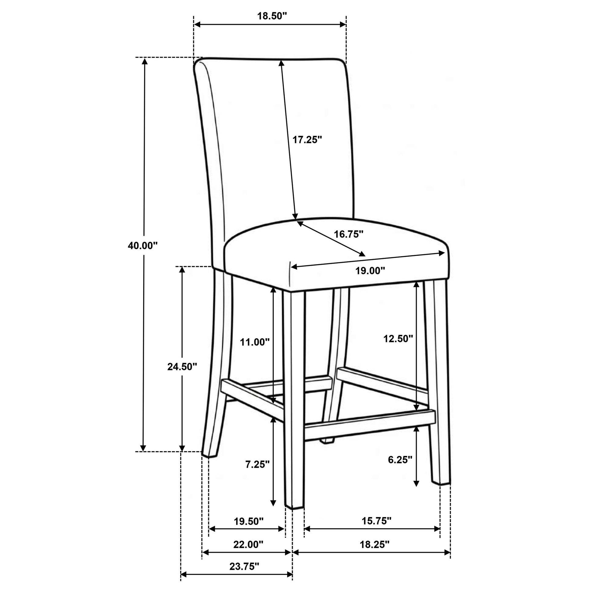  Coaster Furniture Paxton 122179GRN Set of 2 Upholstered Counter Height Dining Chair - Green IMAGE 11