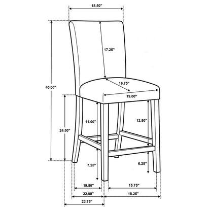  Coaster Furniture Paxton 122179GRN Set of 2 Upholstered Counter Height Dining Chair - Green IMAGE 11