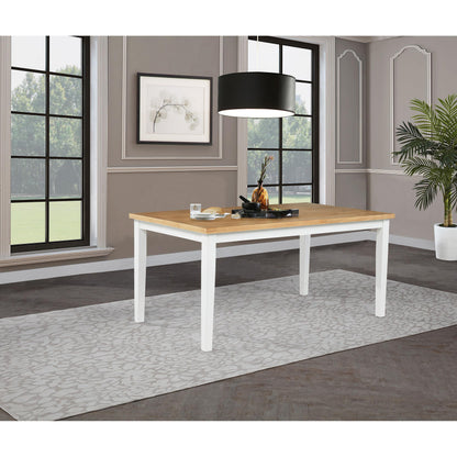 Coaster Furniture Andrews 122501 66-inch Rectangular Dining Table - Light Ash/White IMAGE 4