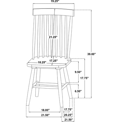  Coaster Furniture Andrews 122502 Set of 2 Windsor Spindle Back Dining Side Chair - Light Ash IMAGE 12