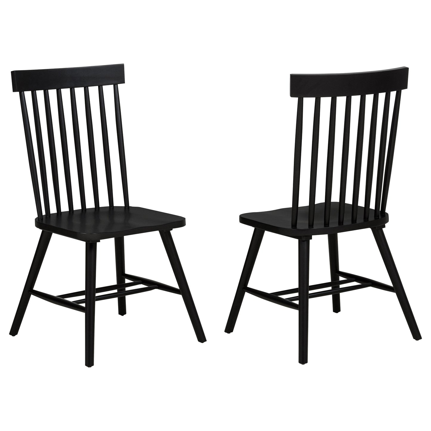 Coaster Furniture Andrews 122502BLK Set of 2 Windsor Spindle Back Dining Side Chair - Black IMAGE 2