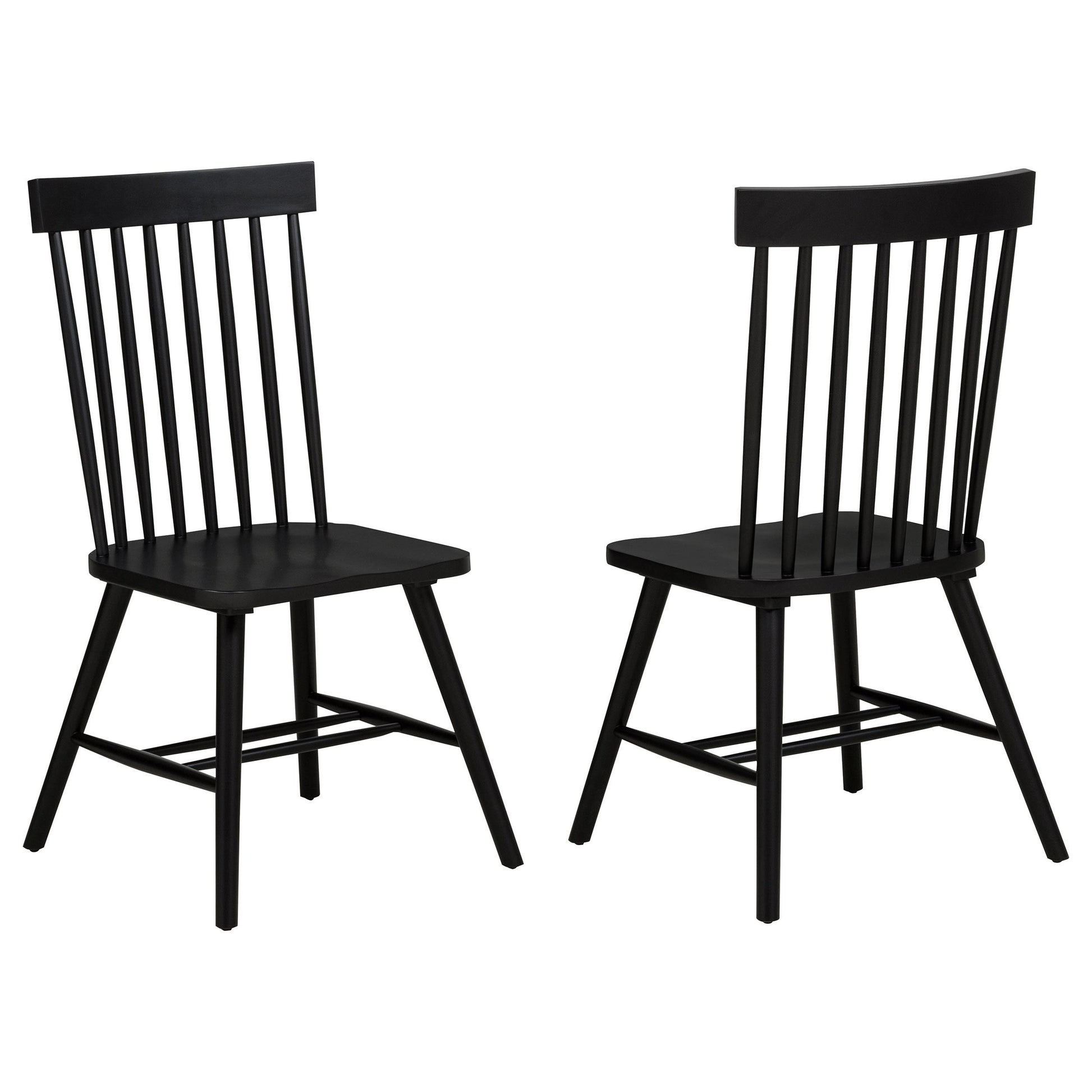  Coaster Furniture Andrews 122502BLK Set of 2 Windsor Spindle Back Dining Side Chair - Black IMAGE 2