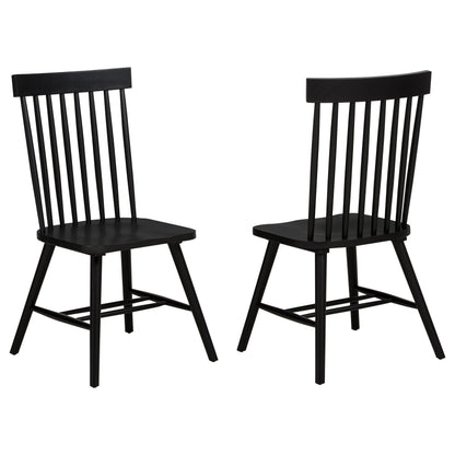  Coaster Furniture Andrews 122502BLK Set of 2 Windsor Spindle Back Dining Side Chair - Black IMAGE 2