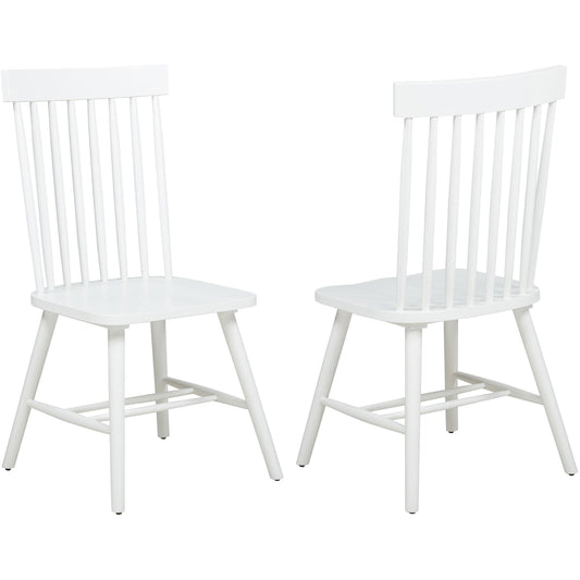  Coaster Furniture Andrews 122502WHT Set of 2 Windsor Spindle Back Dining Side Chair - White IMAGE 1