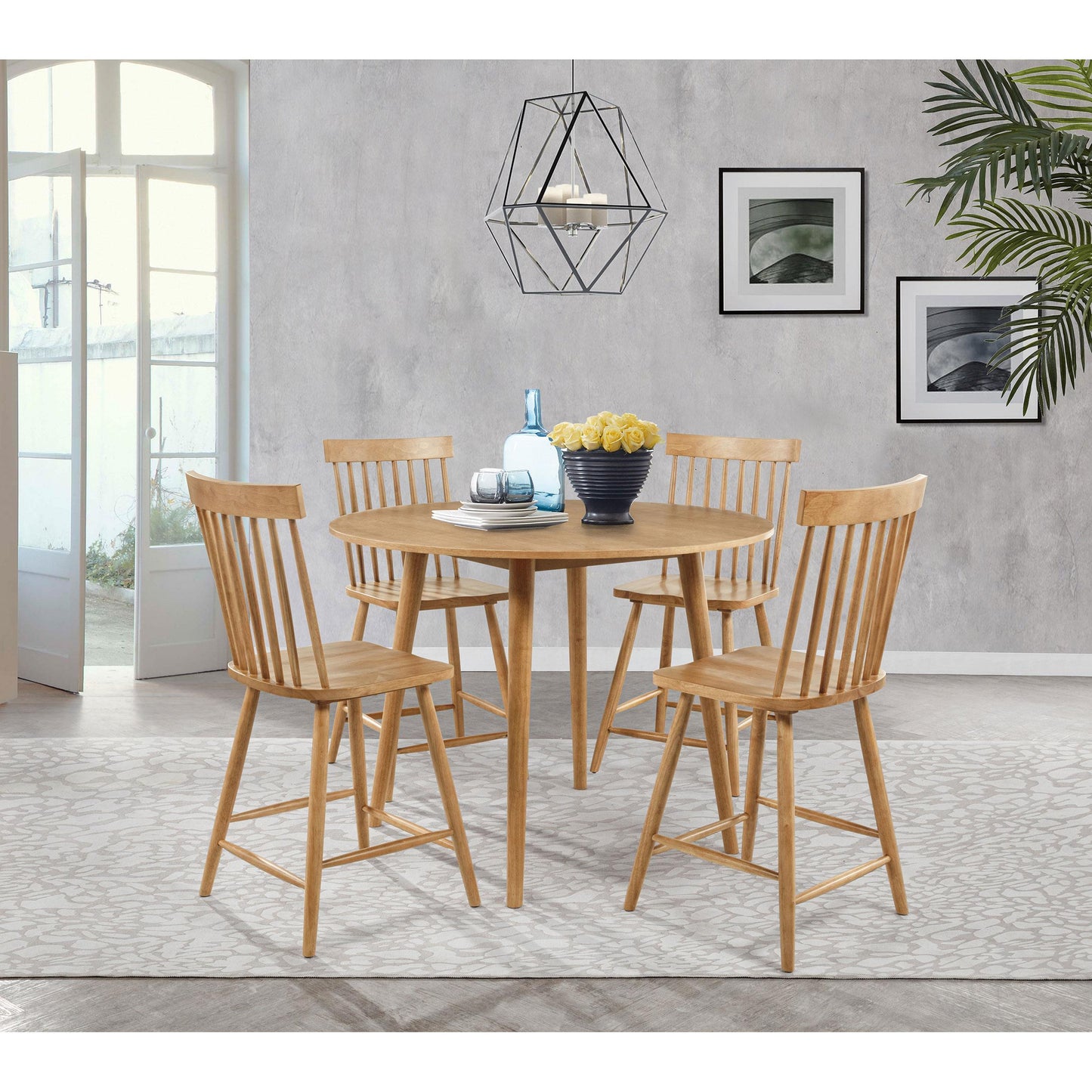  Coaster Furniture Andrews 122509 Set of 2 Windsor Counter Height Dining Side Chair - Light Ash IMAGE 13