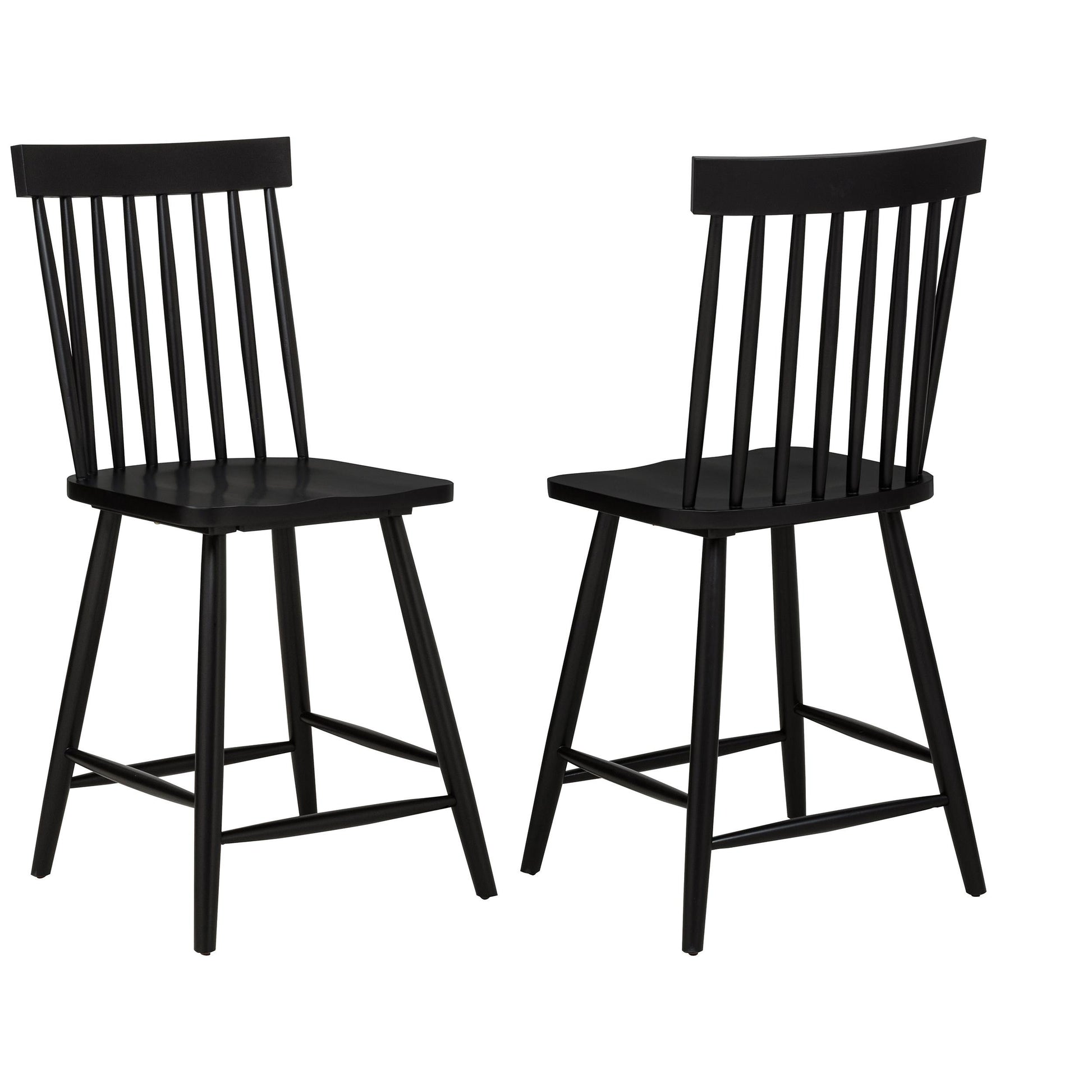  Coaster Furniture Andrews 122509BLK Set of 2 Windsor Counter Height Dining Side Chair - Black IMAGE 1