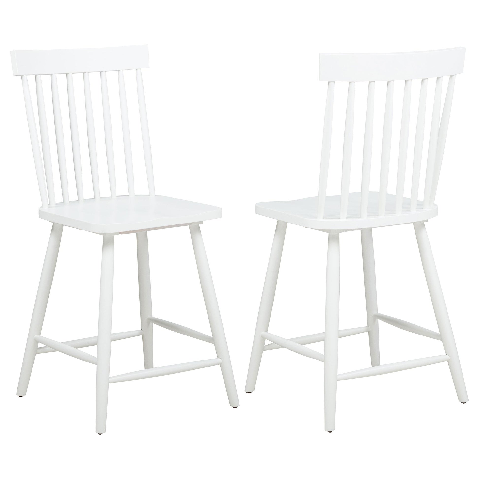  Coaster Furniture Andrews 122509WHT Set of 2 Windsor Counter Height Dining Side Chair - White IMAGE 3