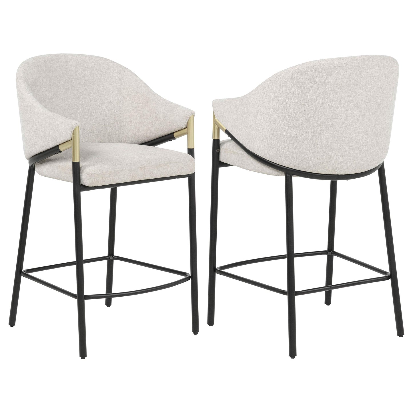  Coaster Furniture Chadwick 183436N Set of 2 Fabric Upholstered Counter Height Chair - Beige IMAGE 1
