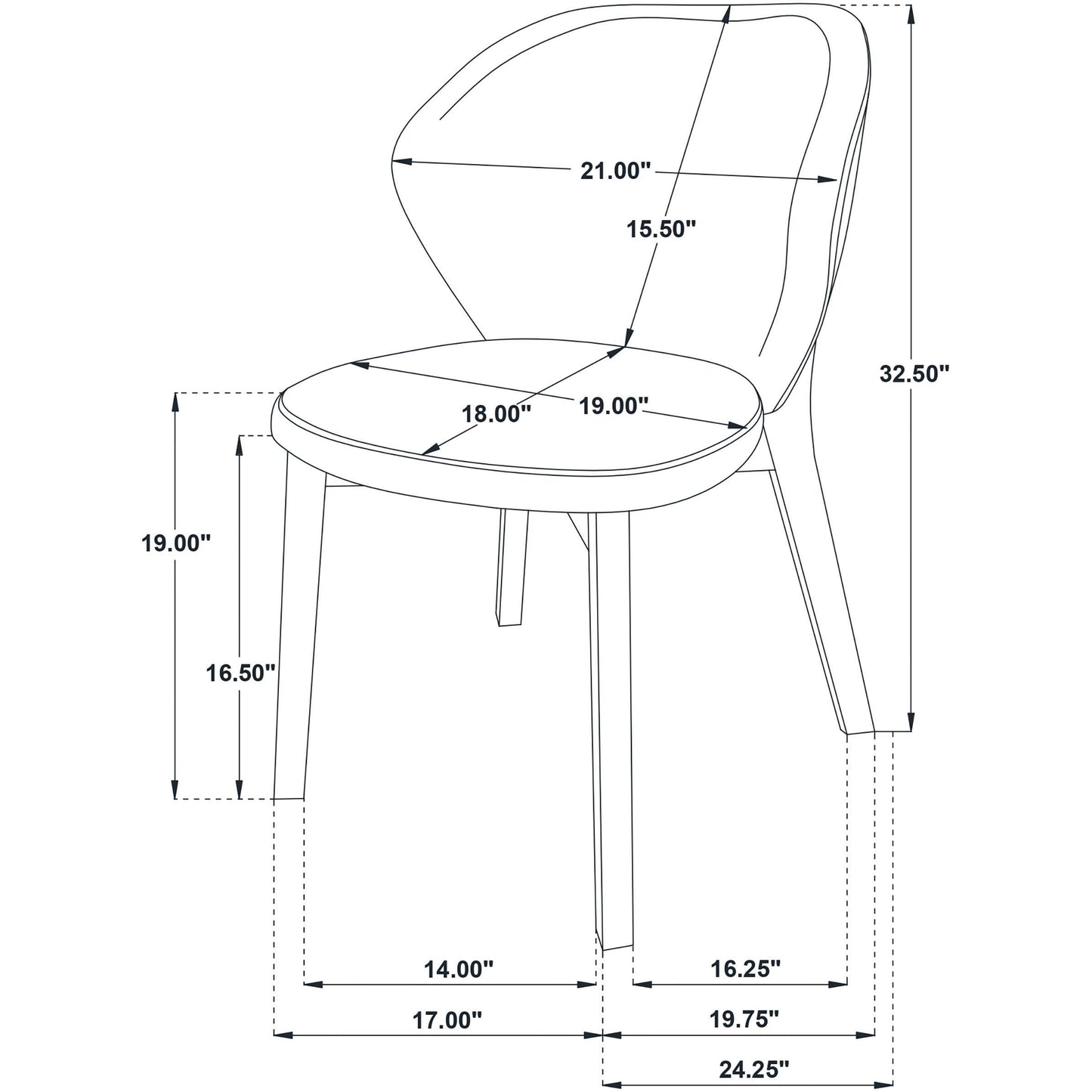  Coaster Furniture Randolph 192522 Set of 2 Dining Side Chair - Butterscotch/Brown IMAGE 14
