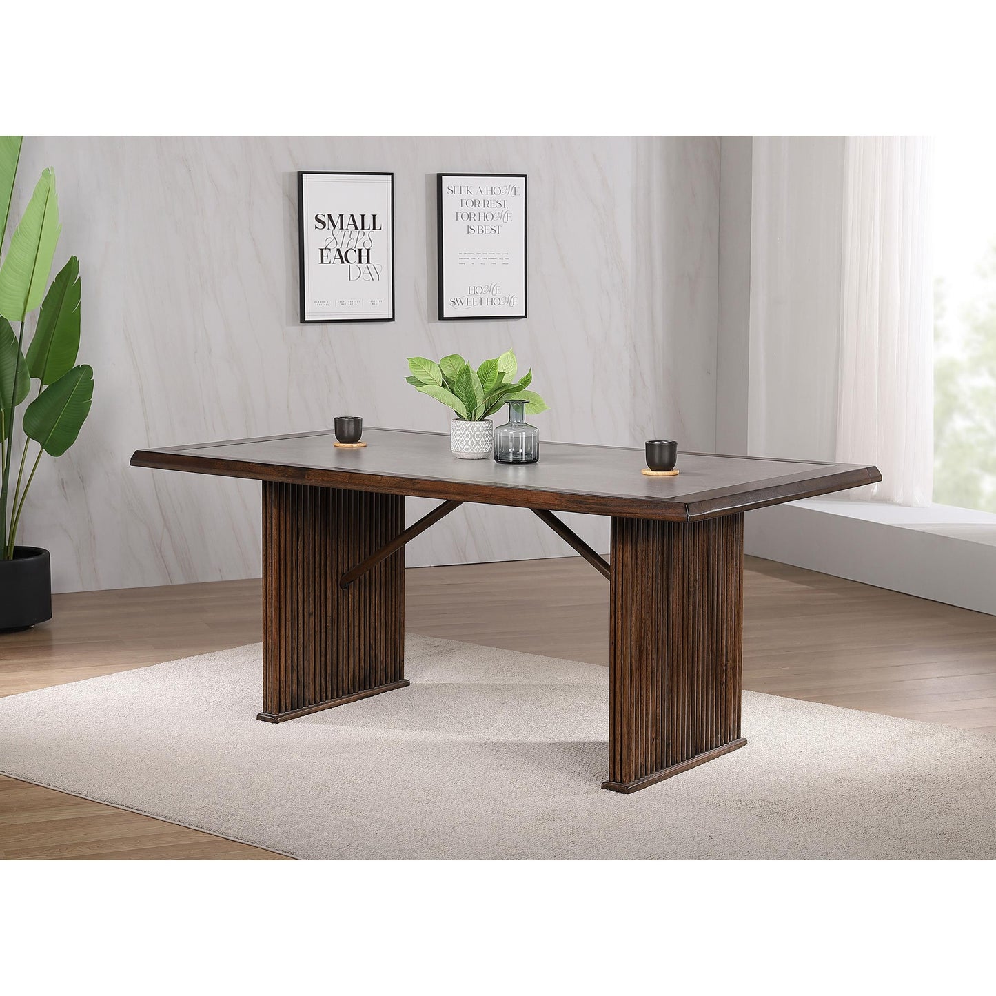  Coaster Furniture Sherwood 193591 72-inch Rectangular Dining Table - Brown IMAGE 3