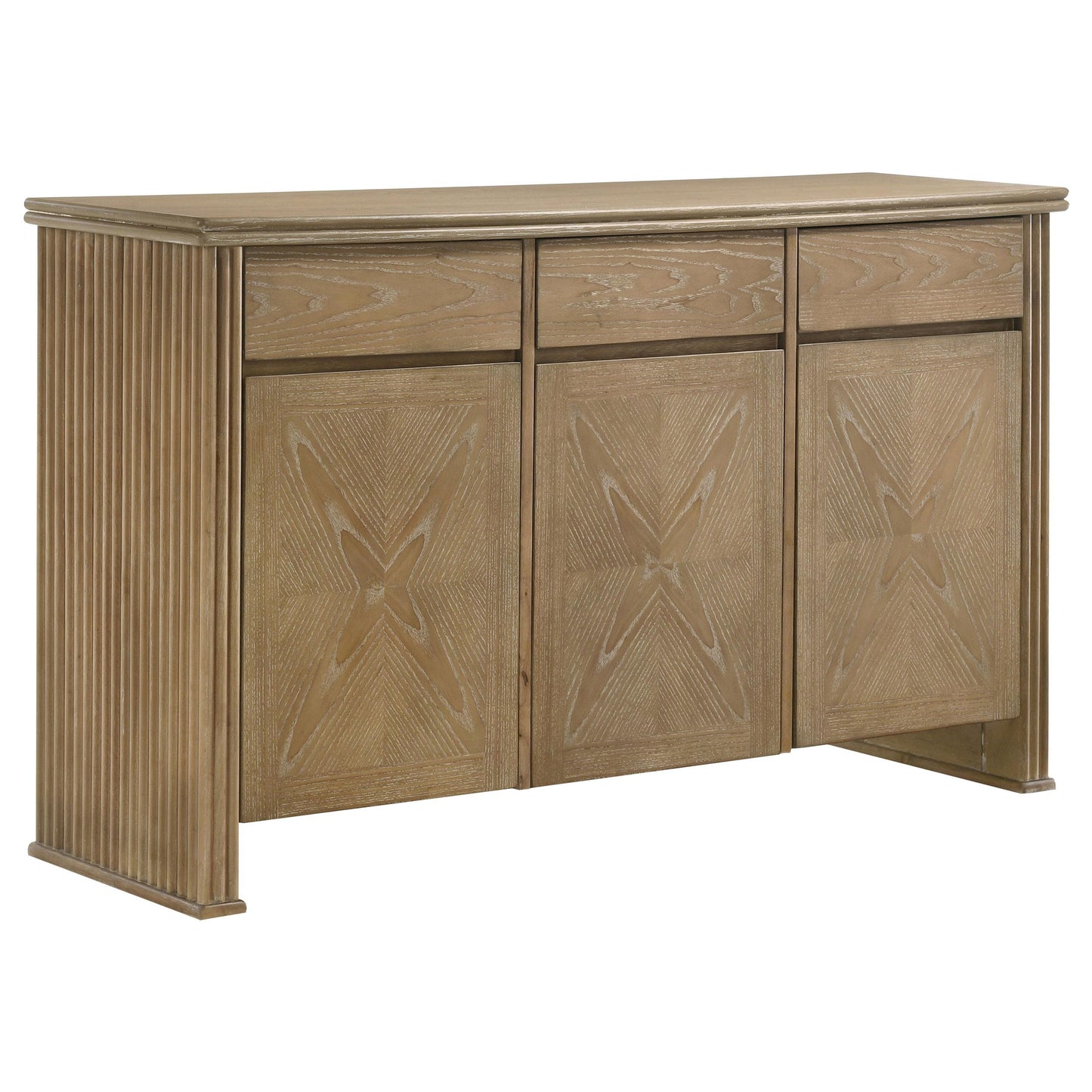  Coaster Furniture Adina 193615 3-door 59-inch Sideboard Server  - Distressed Light Brown IMAGE 3