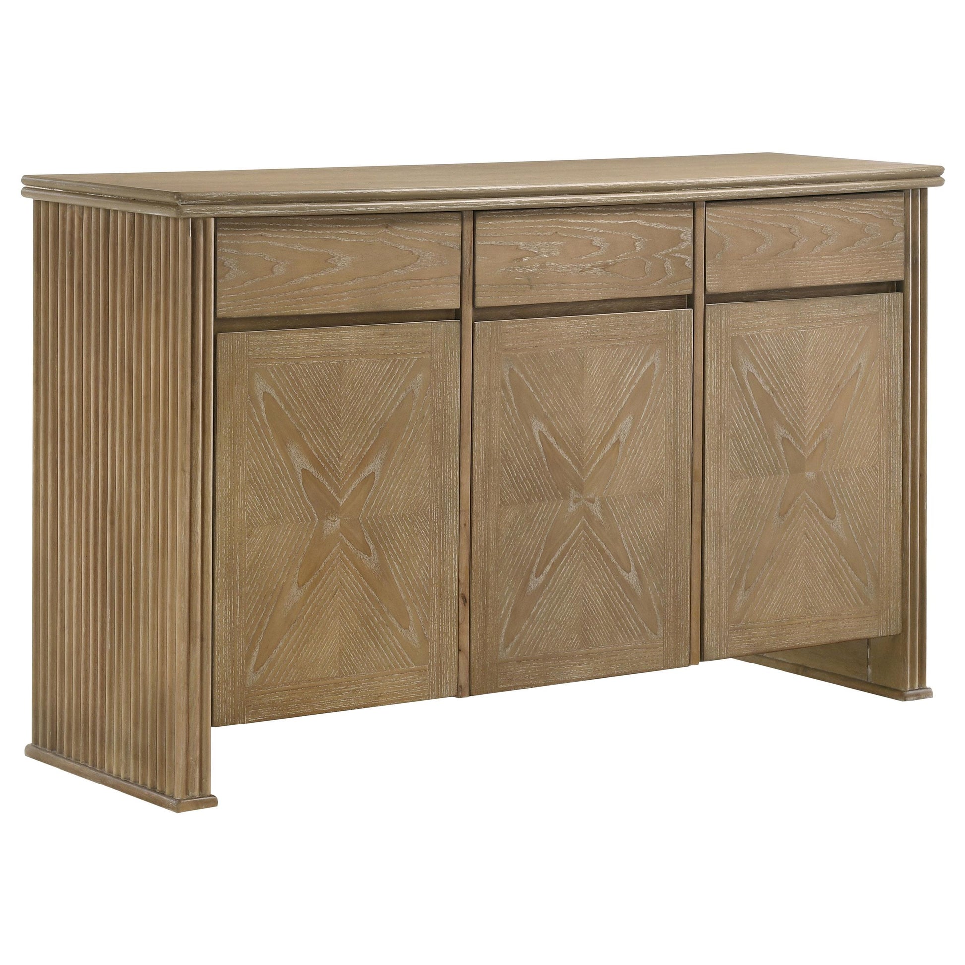  Coaster Furniture Adina 193615 3-door 59-inch Sideboard Server  - Distressed Light Brown IMAGE 3