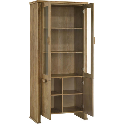  Coaster Furniture Adina 193616 77-inch Tall Display Cabinet  - Distressed Light Brown IMAGE 3