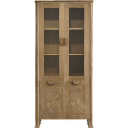  Coaster Furniture Adina 193616 77-inch Tall Display Cabinet  - Distressed Light Brown IMAGE 4