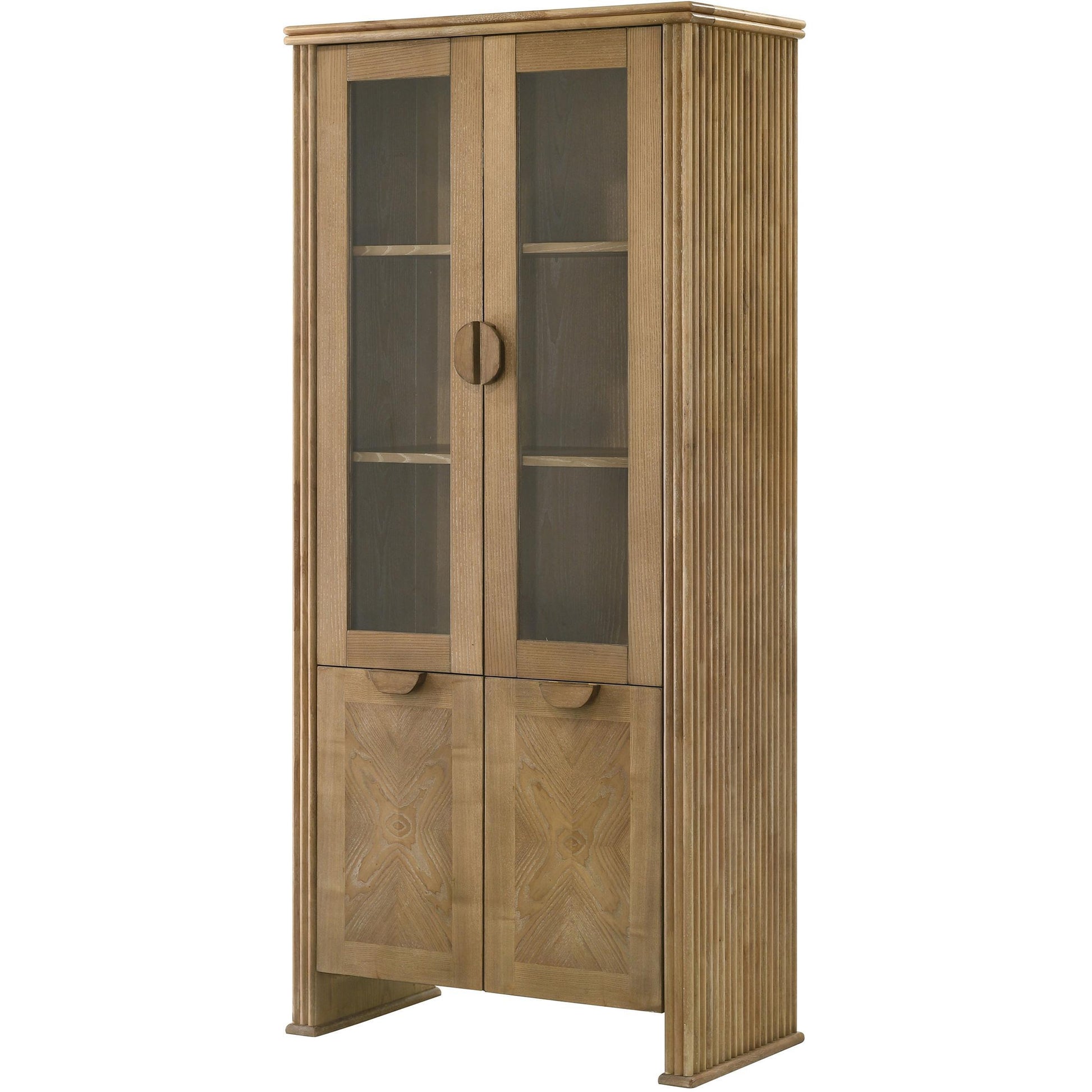  Coaster Furniture Adina 193616 77-inch Tall Display Cabinet  - Distressed Light Brown IMAGE 6